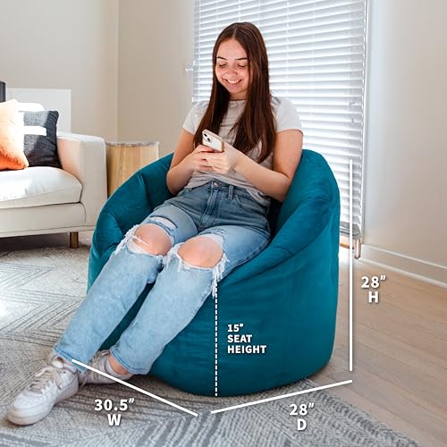 Big Joe Milano Lenox Denim Cobalt Beanbag Chair