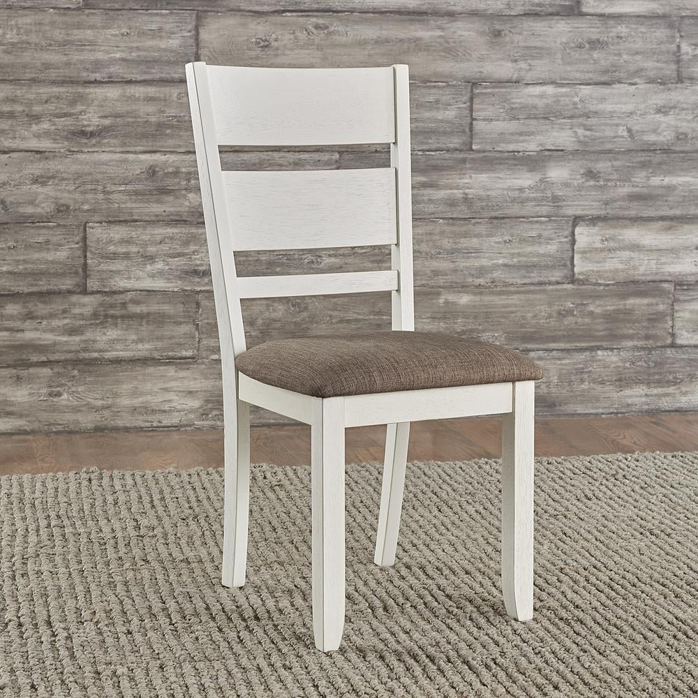 Liberty Furniture Slat Back Uph Side Chair (RTA) - Set of 2 Transitional White