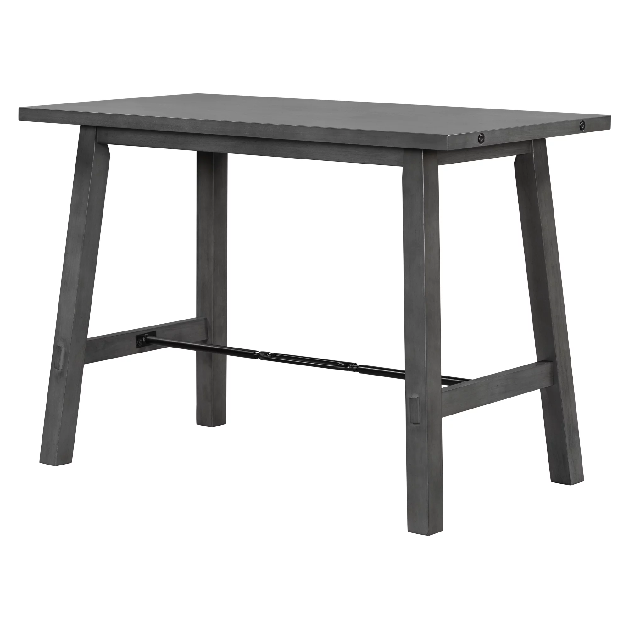 Counter Height Dining Table Solid Wood & Metal Dining Table for Small Space (Gray)