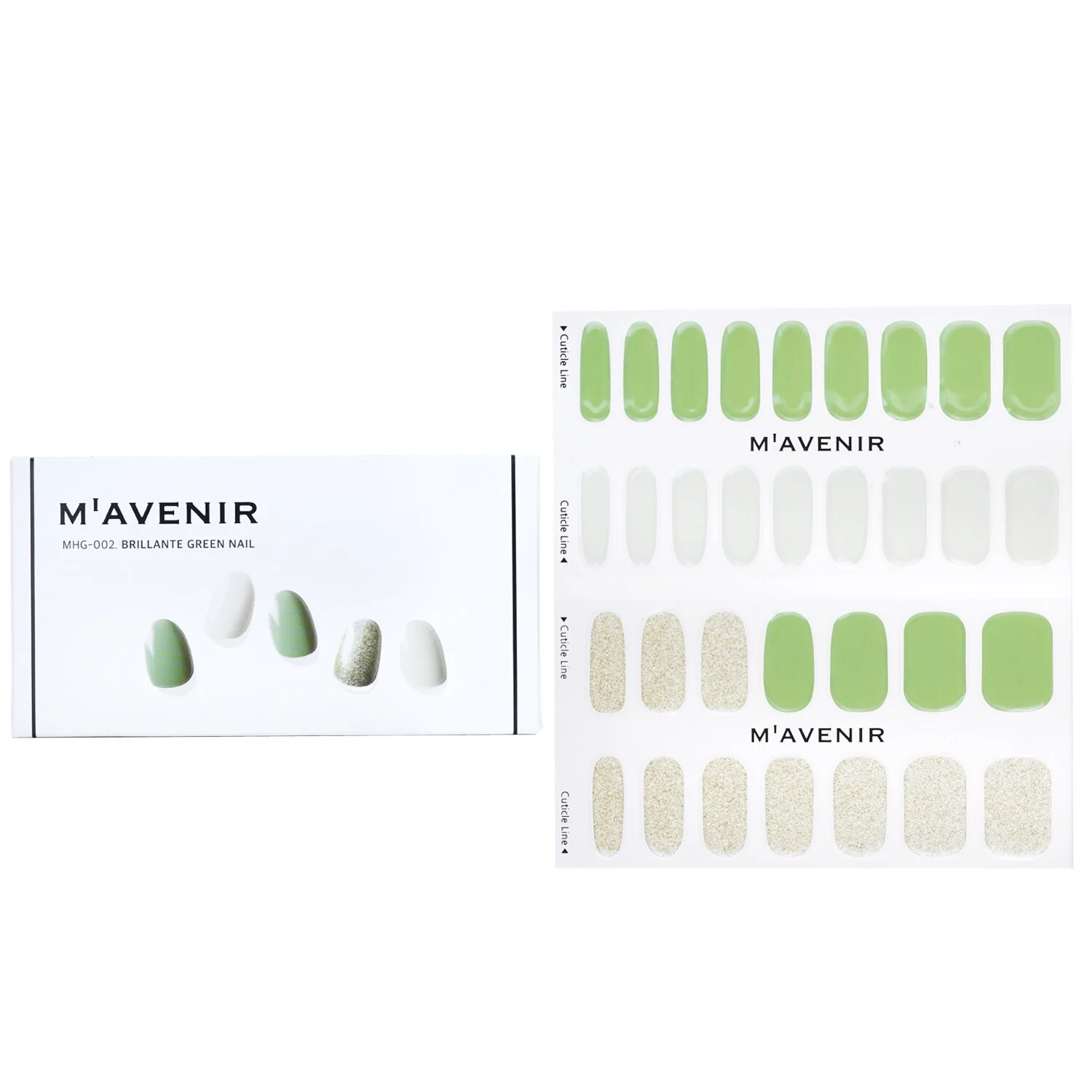 Mavenir Nail Sticker (Green) - # Brillante Deep Green Nail  32pcs