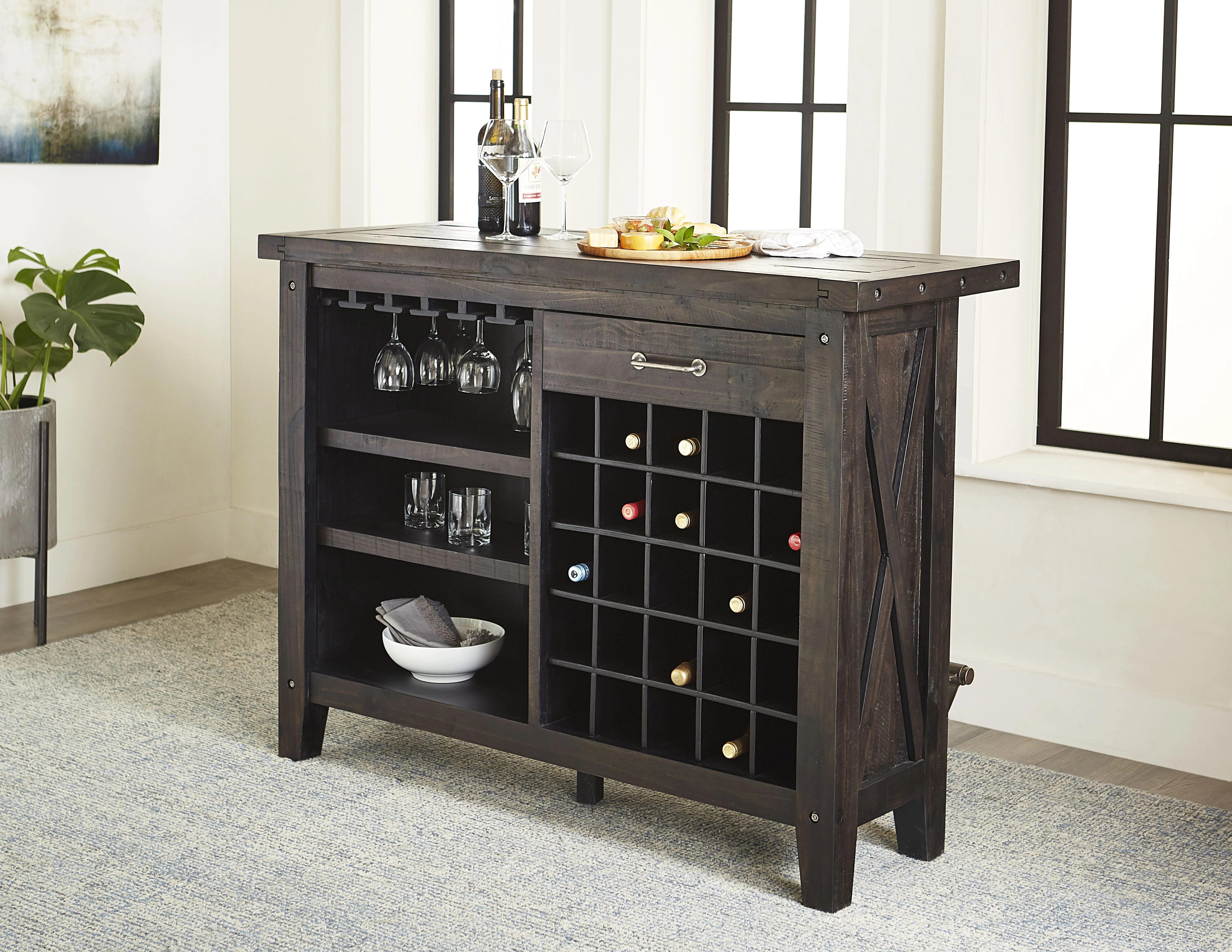 Modus Furniture Yosemite Solid Wood Bar Table in Cafe