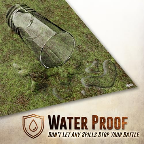 Battle Game Mat - 48x48 - Dungeons Tabletop Dragons Dice Role Playing Map - Wargaming RPG Warfare 40k Flames War - Reusable Miniature Figure Board Games - Warhammer Gaming Vinyl Mat