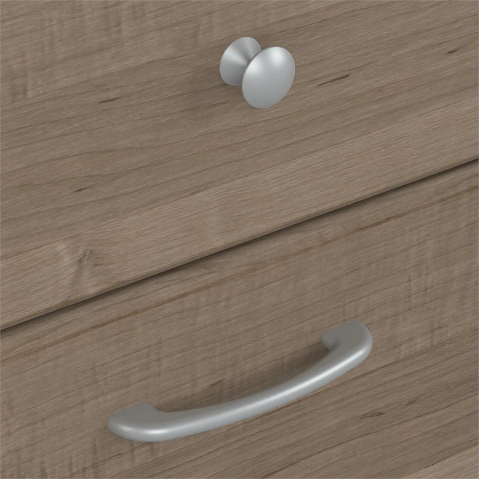 Pemberly Row 60W Sit to Stand L Desk with Hutch in Ash Gray - Engineered Wood