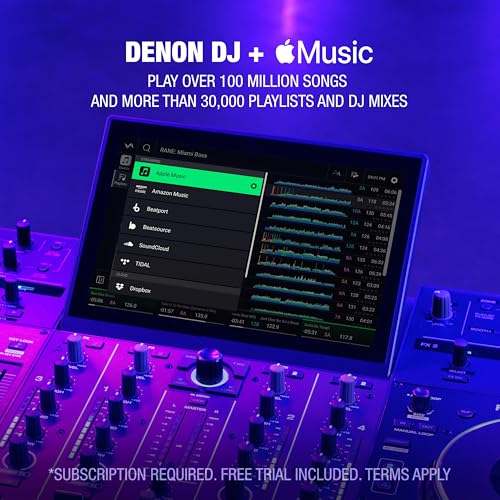 Denon DJ PRIME 4+ Standalone DJ Controller with Stem Separation on 4 Decks, Wi-Fi Streaming, Drop Sampler Mixer, 10.1