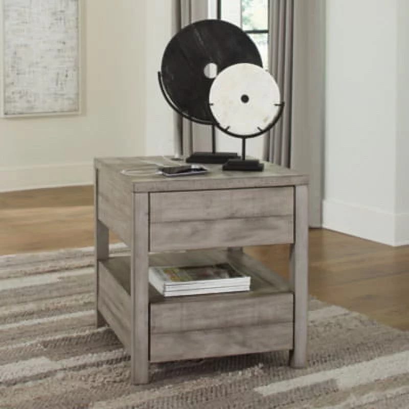 Signature Design by Ashley Contemporary Naydell End Table  Gray