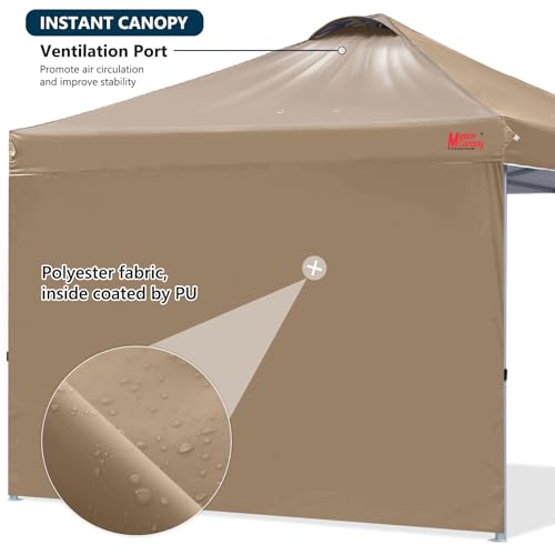 MASTERCANOPY Durable Pop-up Canopy Tent with 1 Sidewall (10'x10',White)
