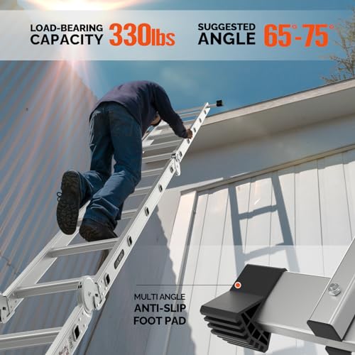 LUISLADDERS Folding Ladder Multi-Purpose Aluminium Extension 7 in 1 Step Heavy Duty Combination EN 131 Standard (12.5 Feet)