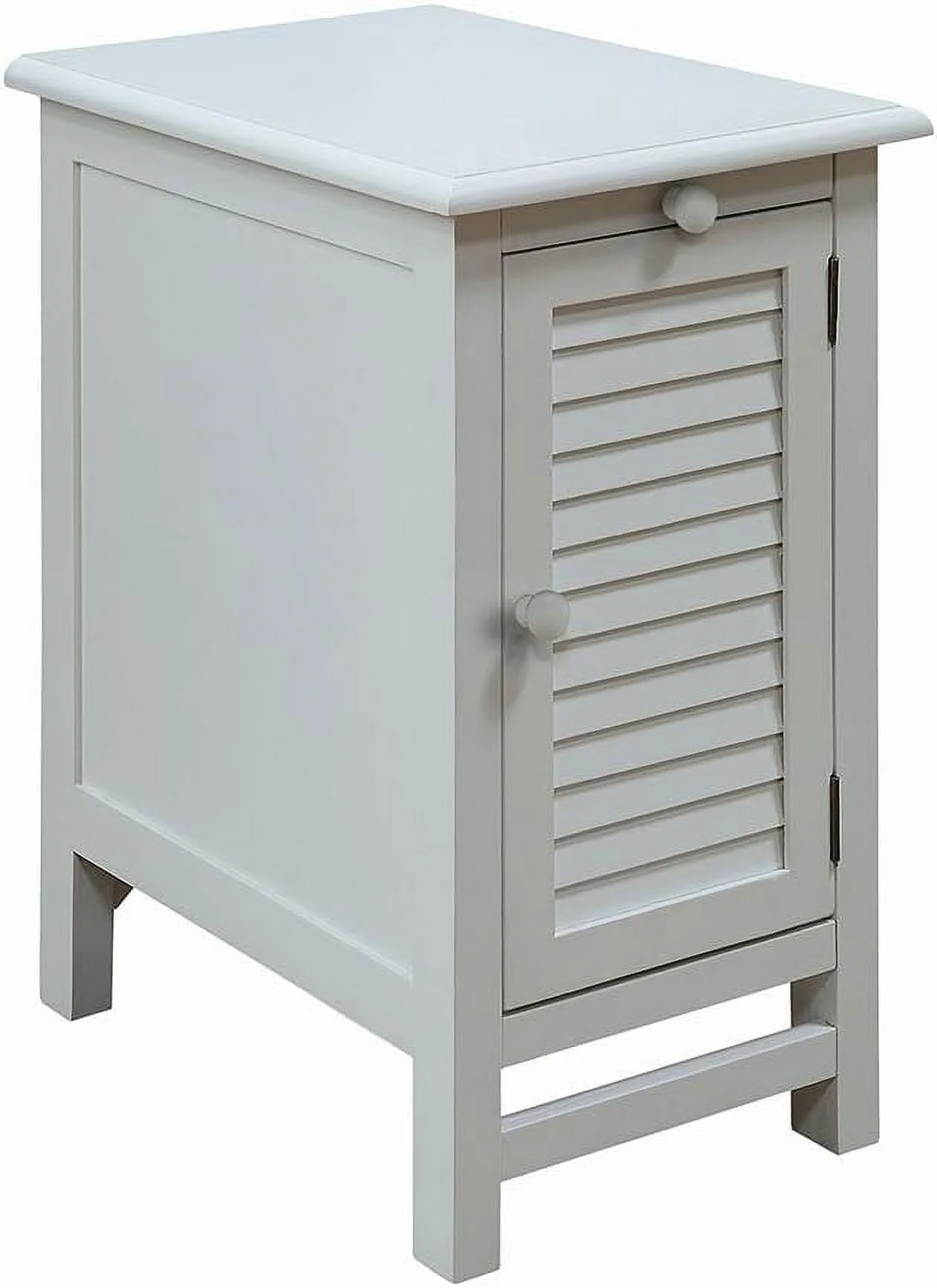 CVFZR1738 Cape May Cottage White Shutter Door And 1 Pull Shelf Chairside Table Furniture