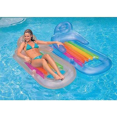 Intex King Kool Lounge Inflatable Swimming Pool Lounger with Headrest (Pair)