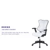 Emma + Oliver High Back Designer White Mesh Executive Ergonomic Office Chair - Adjustable Arms
