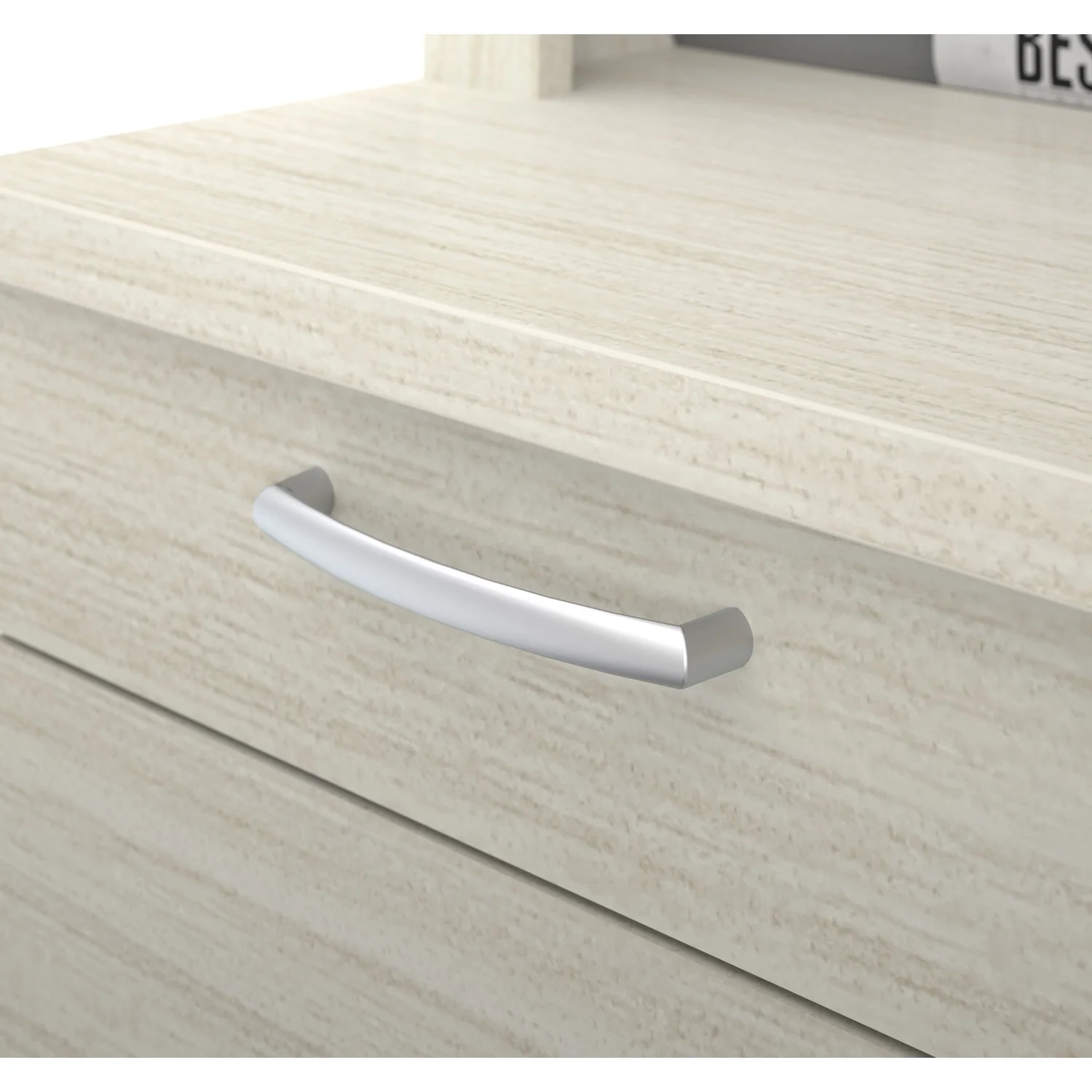 HomeStock Retro Revival U-Shaped Desk In White Chocolate