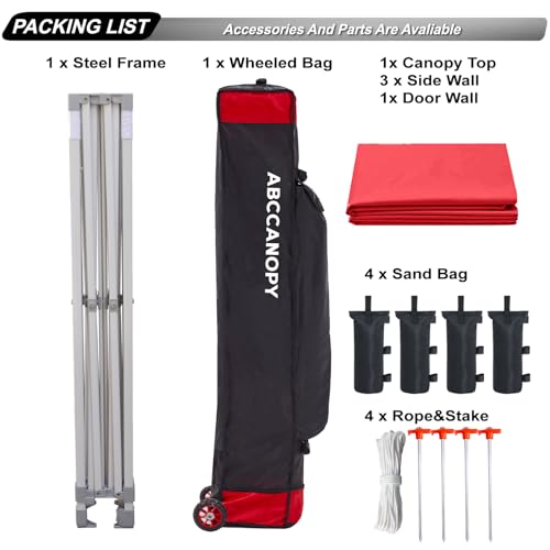 ABCCANOPY Easy Pop Up Canopy Tent with Sidewalls 10x10 Commercial -Series, White