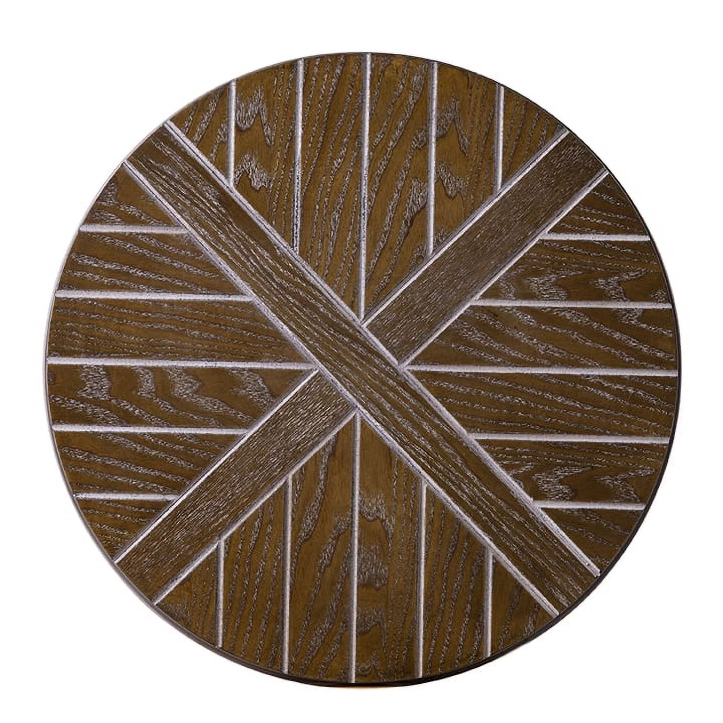 Southern Enterprises Archlyn Round End Table, Gray/Oak