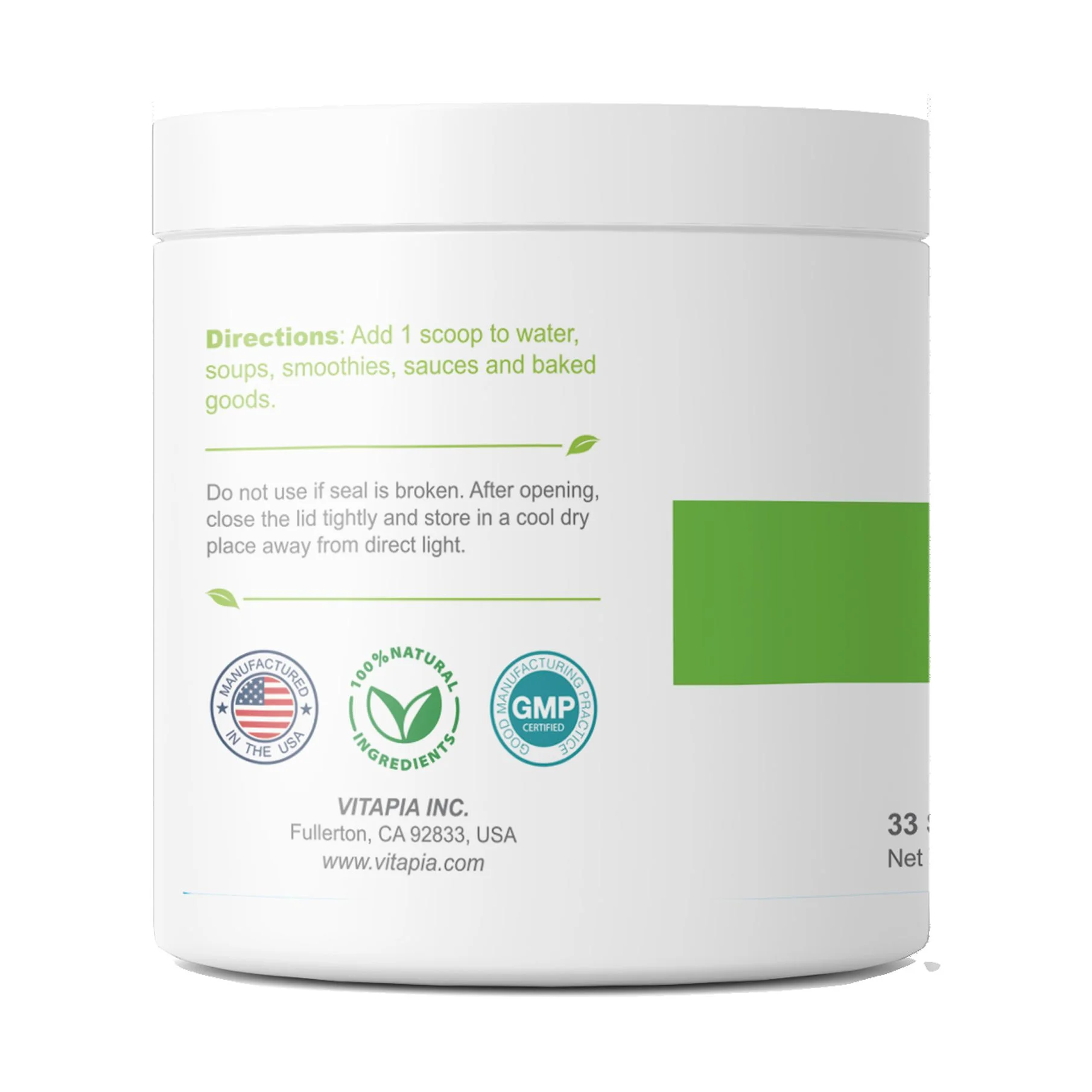 Vitapia Organic Broccoli Sprout Powder - High in Sulforaphane & Antioxidant, Cognitive Health Support - 30 Day Supply - Non GMO & Gluten Free, 33 Servings (Pack of 1)