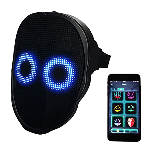 Depointer Life 2023 New Led Mask with Rechargeable Bluetooth-compatible App Controlled, Customizable Shining Mask, LED Lighted Face Transforming Masks For unisex-Adult
