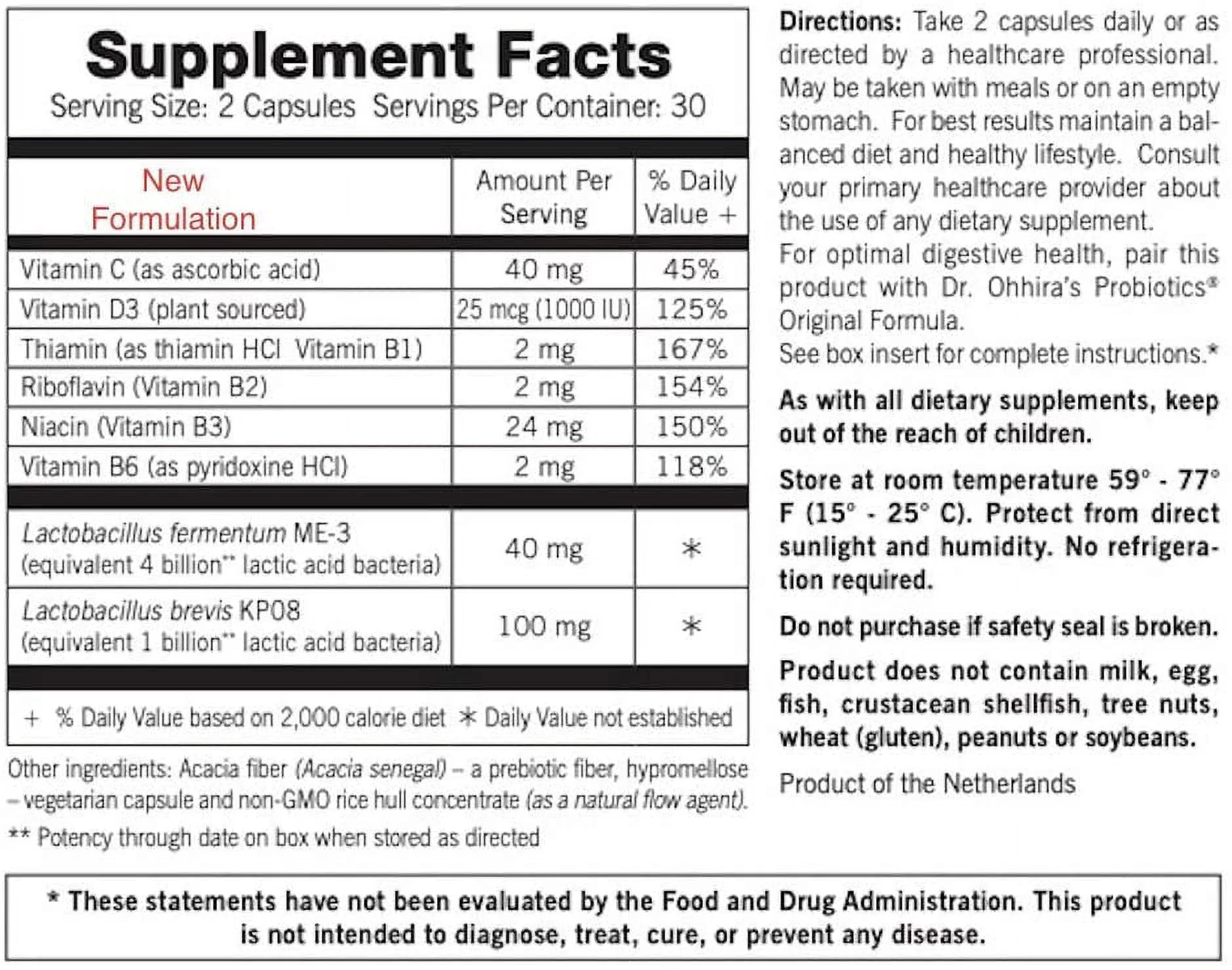 Reg'Activ Immune & Vitality with Lactobacillus fermentum ME-3, brevis KP08, Vegan Vitamin D3 and Vitamins C and B-Vitamins (B1, B2, B3 and B6) Essential for Health Maintenance