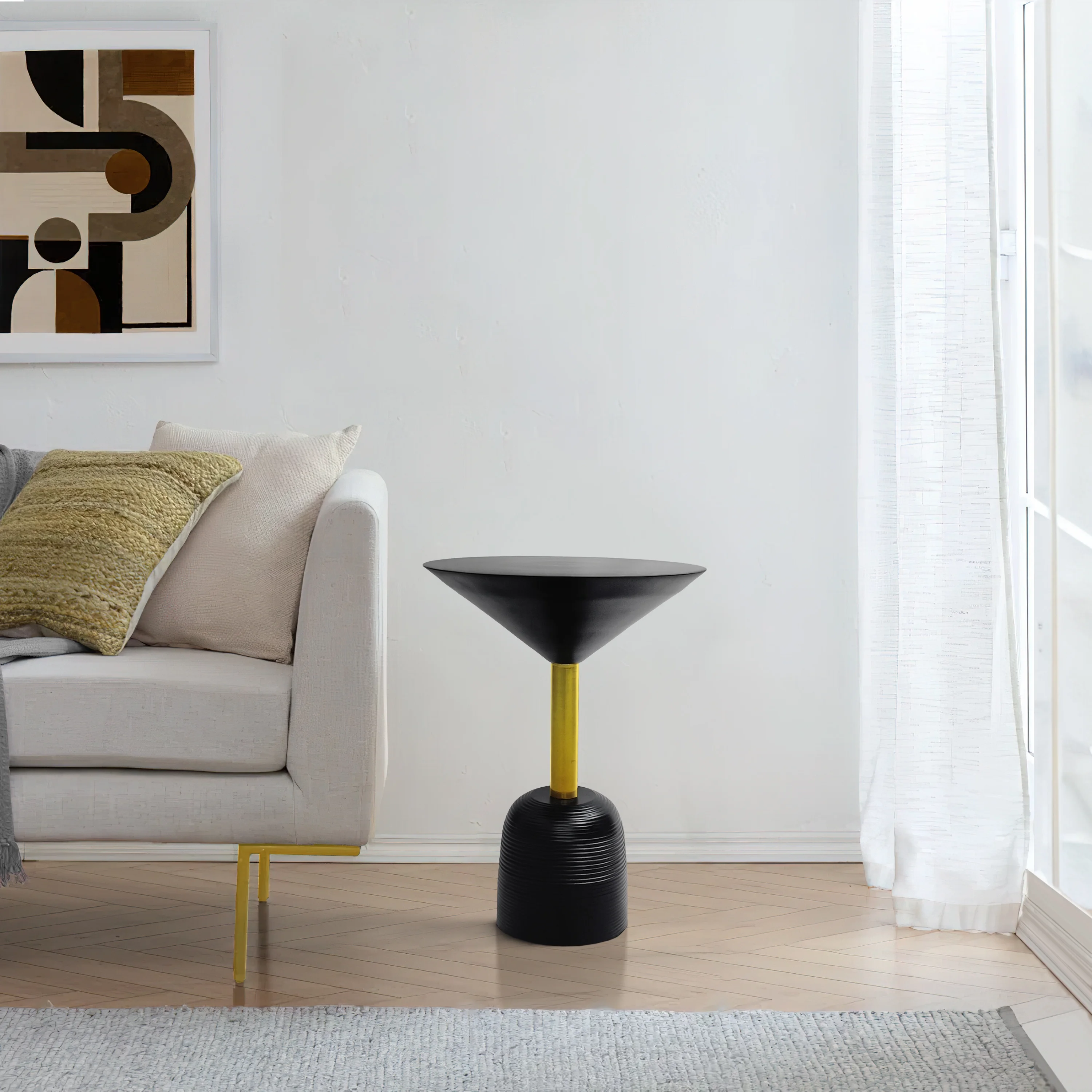Elegant Round Cocktail Side End Table - Black - Upgrade Your Decor