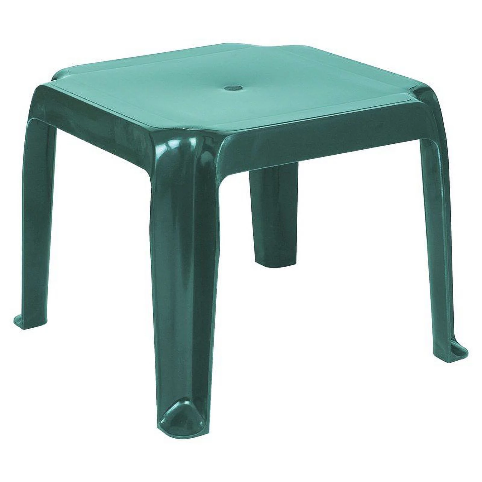 Home Square Square Resin Patio Side Table in Green - Set of 2