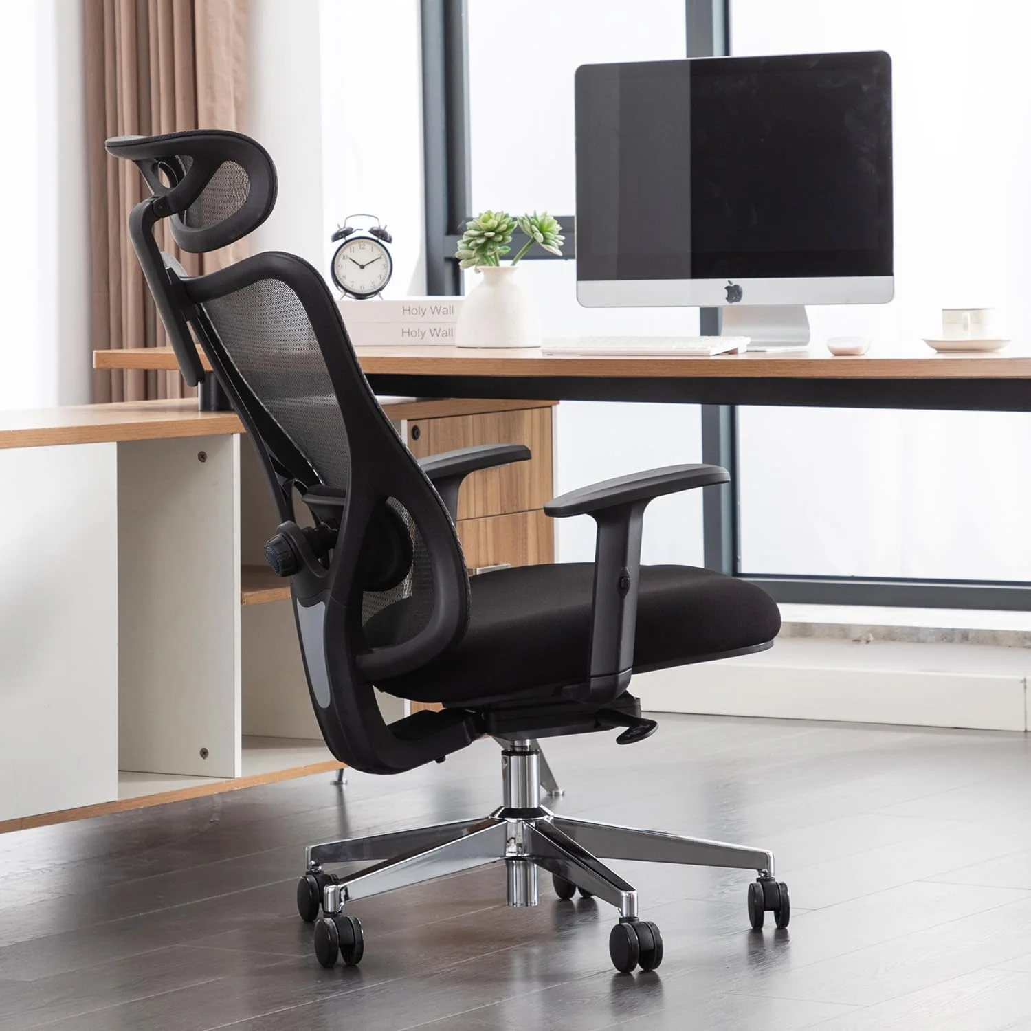 RUNFAYBIU Ergonomic Office Chair  High Back Desk Chair with 2D Lumbar Support  Tilt   Big and Tall Mesh Chair with Adjustable Arms and Headrest  Comfortable Chair Black