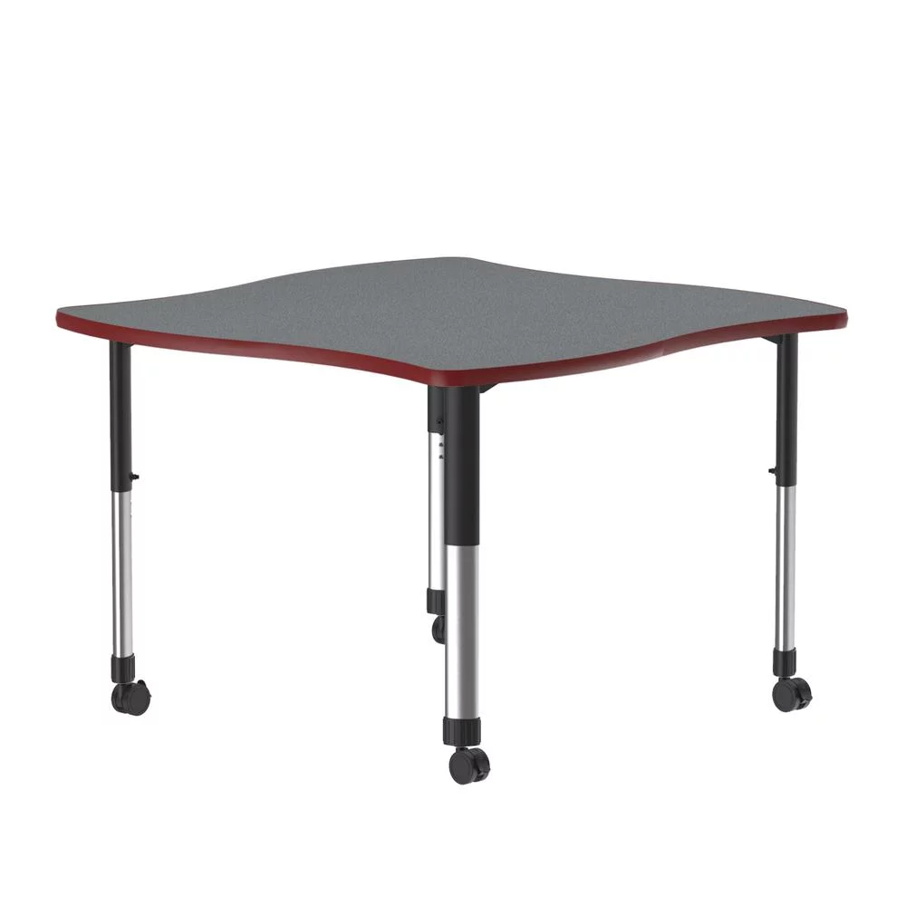 Correll Inc. Commercial Lamiante Top Collaborative Desk with Casters, 42x42