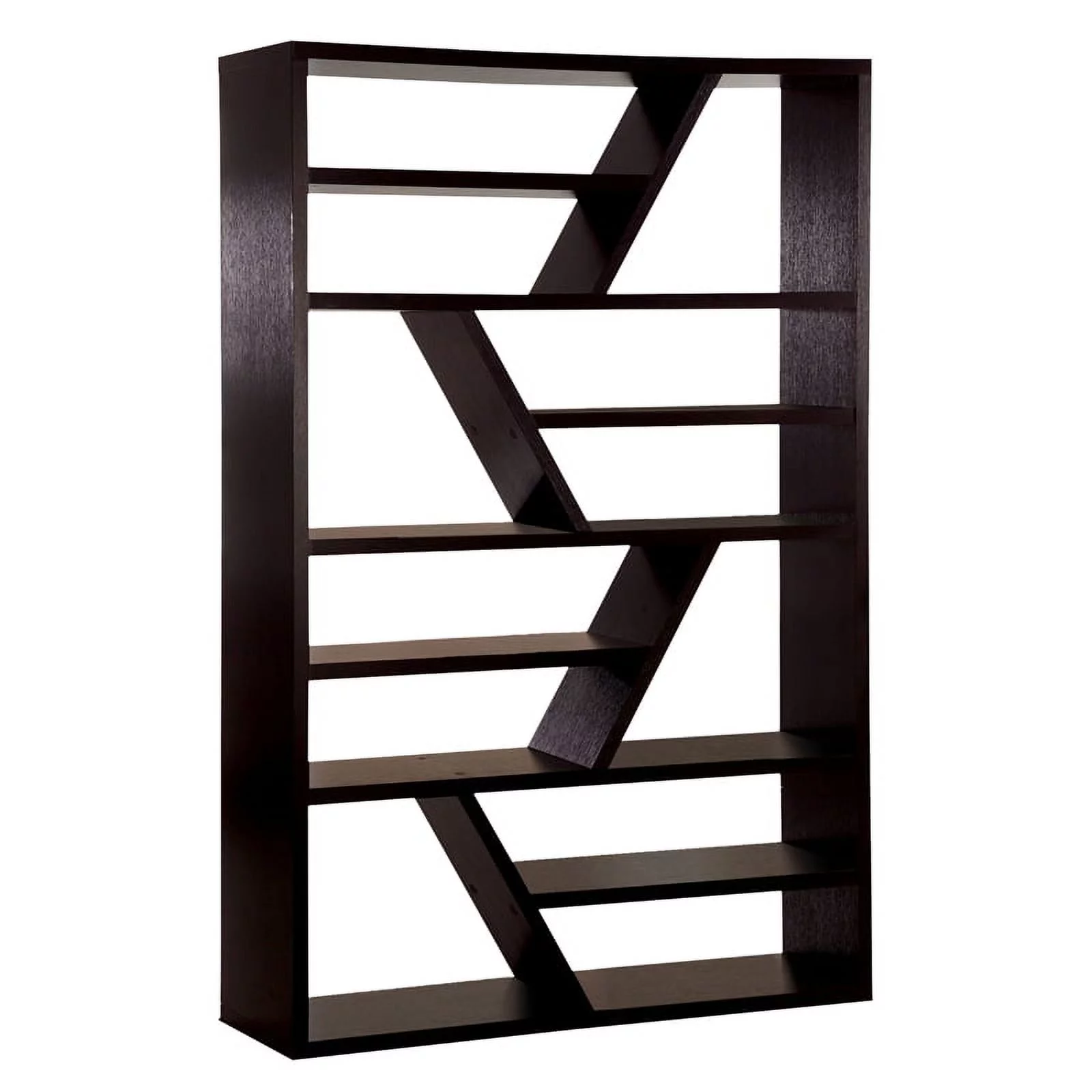 Furniture of America Cinzia Modern Wood Open Shelf Bookcase in Espresso