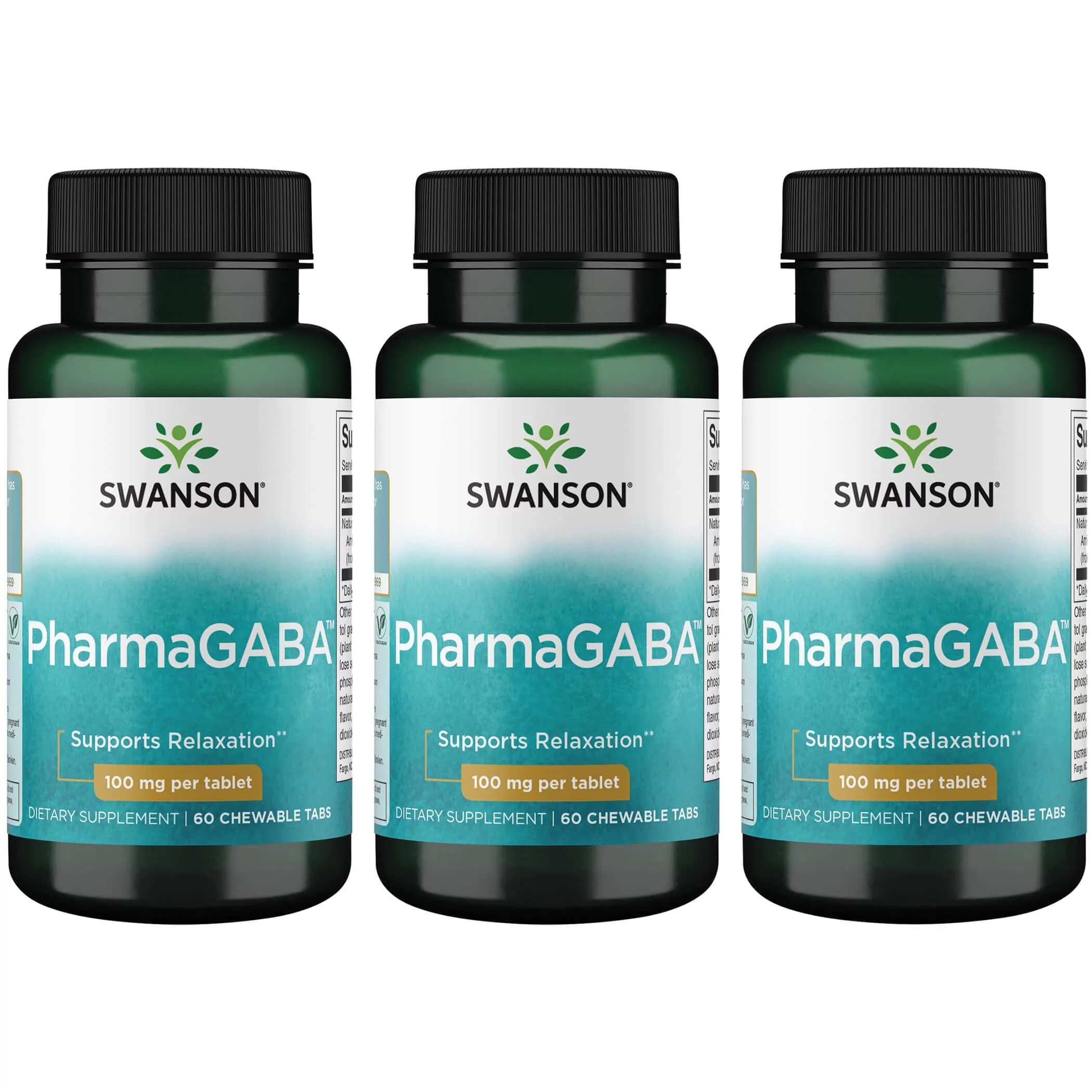 Swanson Pharmagaba 100 mg 60 Chwbls 3 Pack