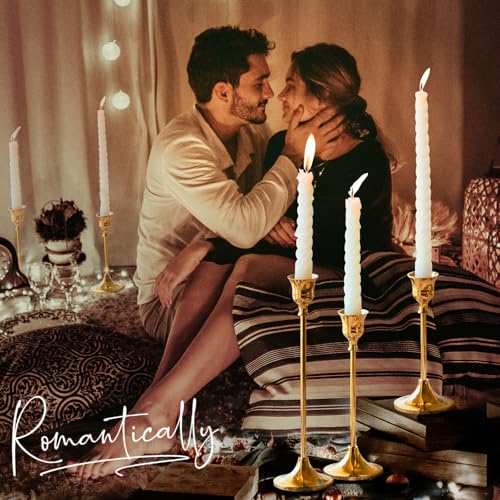 Black Candlestick Holders Taper Metal Candle Sticks Holder for Dining Table, Vintage Candelabra Tall Candle Stand for Tapered Candles, Decorative Centerpiece for Wedding Christmas Party Anniversary