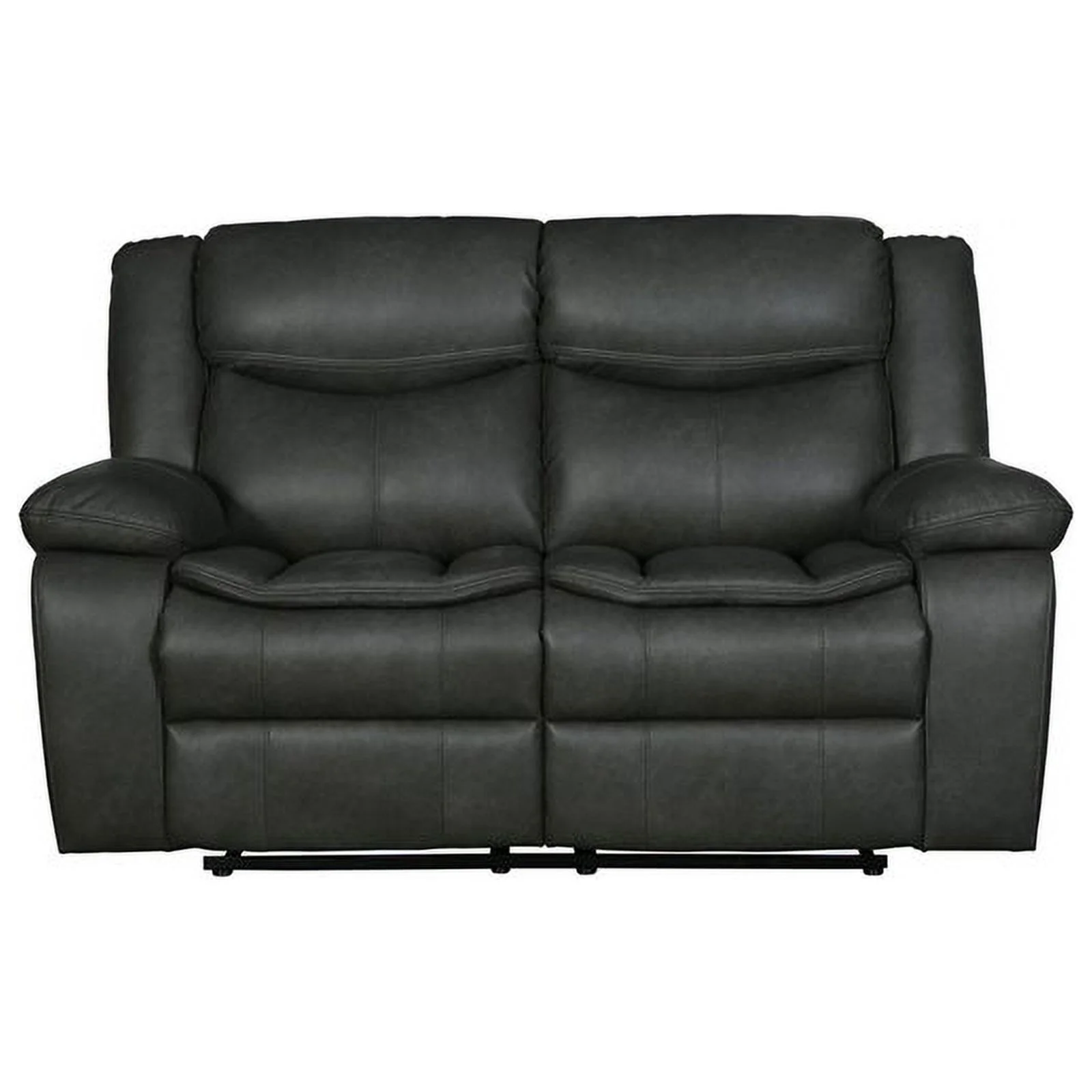 Titan Furnishings Transitional Faux Leather Reclining Sofa Set in Gray