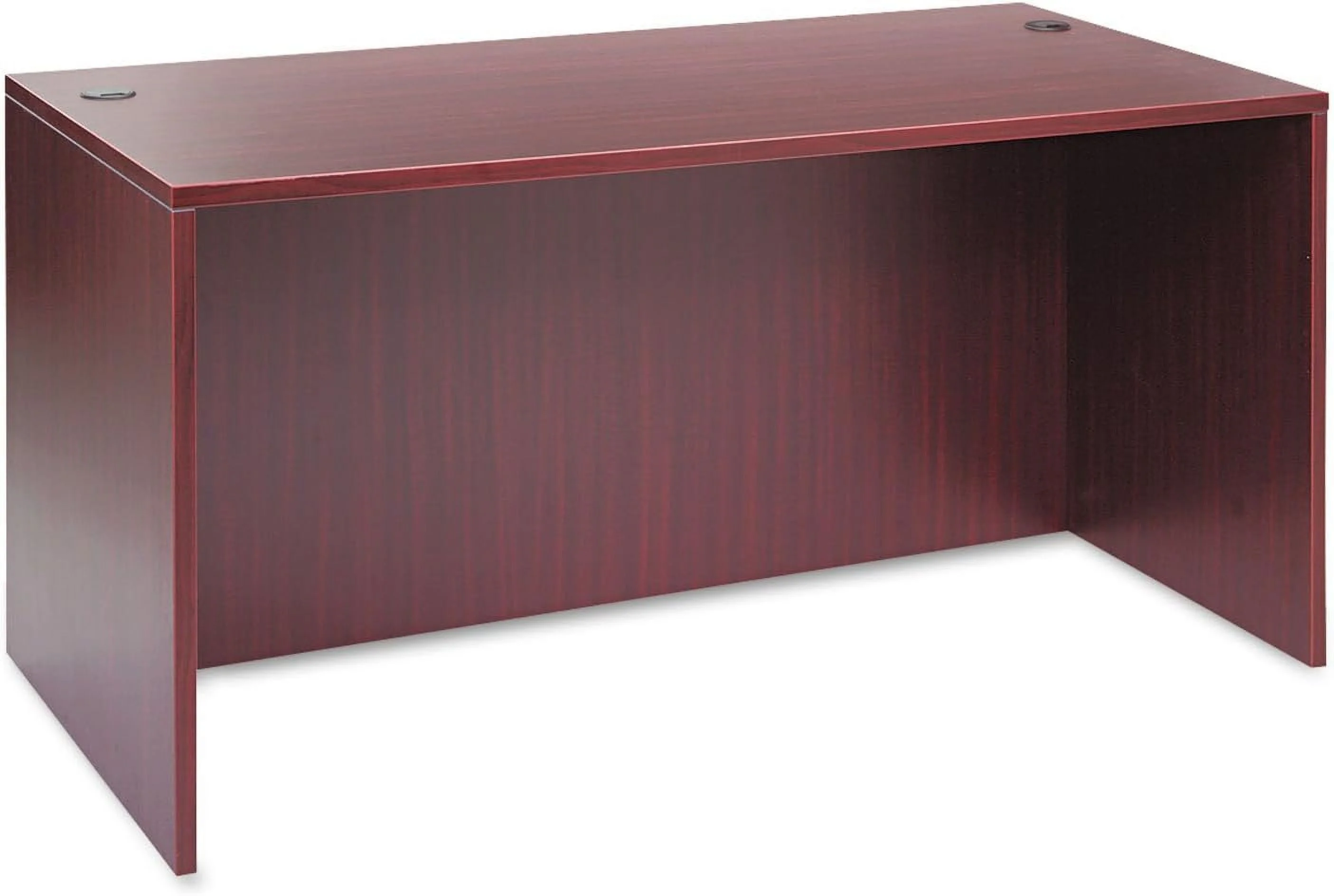 VA216030MY Valencia Series Straight Desk Shell, 59 1/8W X 29 1/2D X 29 5/8H, Mahogany