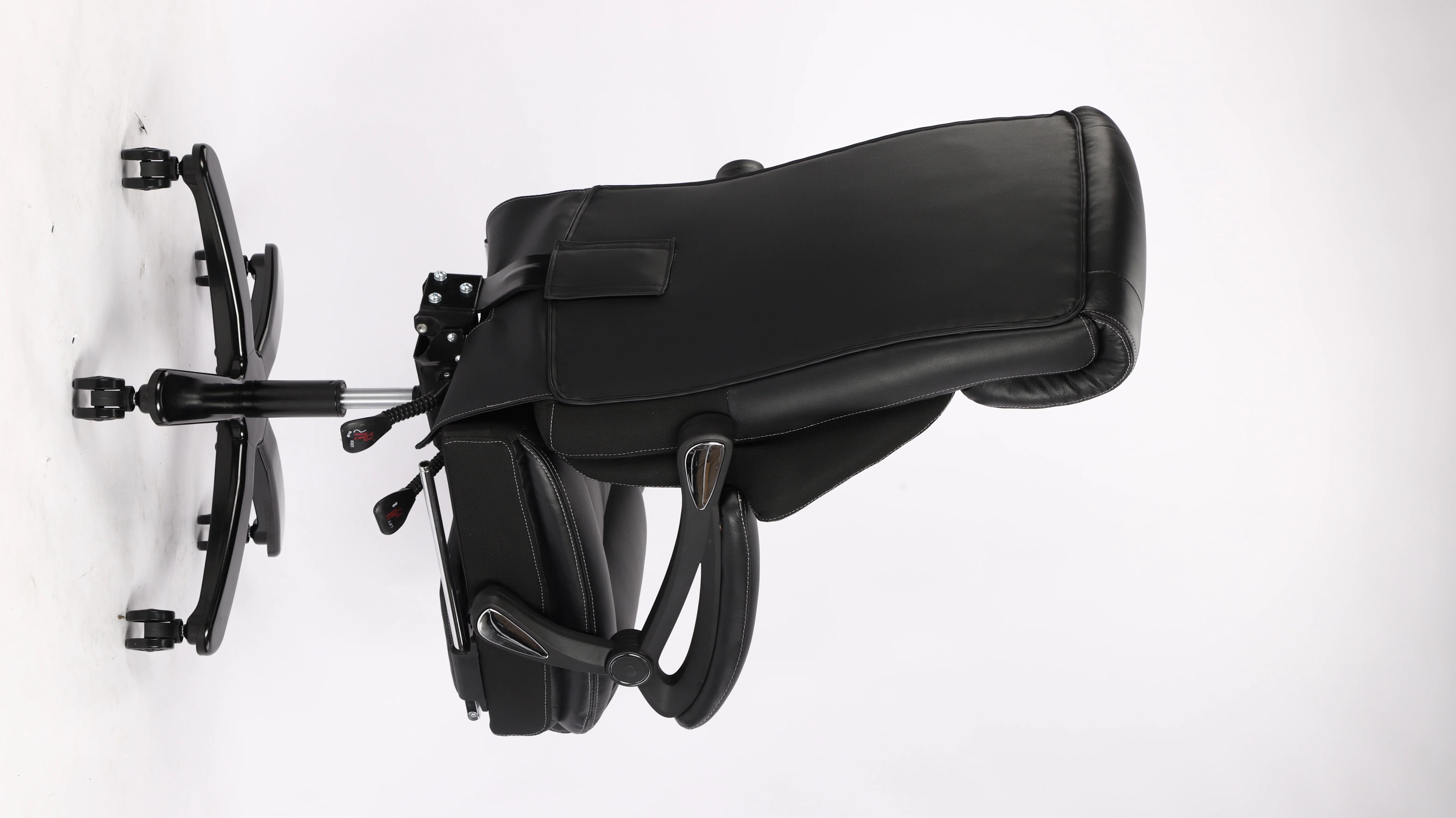 LANTRO JS Back Design Big and Tall Black Fabric Executive Office Chair