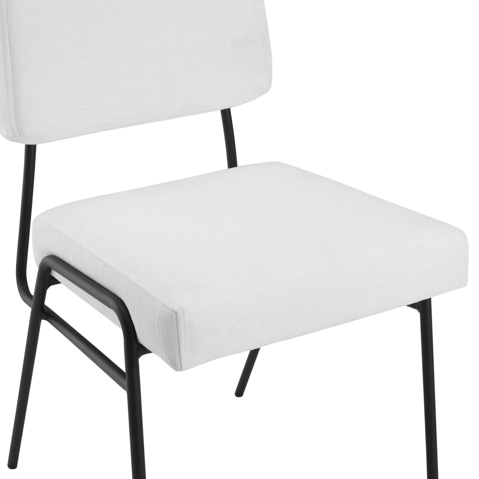 Modway Craft Upholstered Fabric Dining Side Chair in Black White
