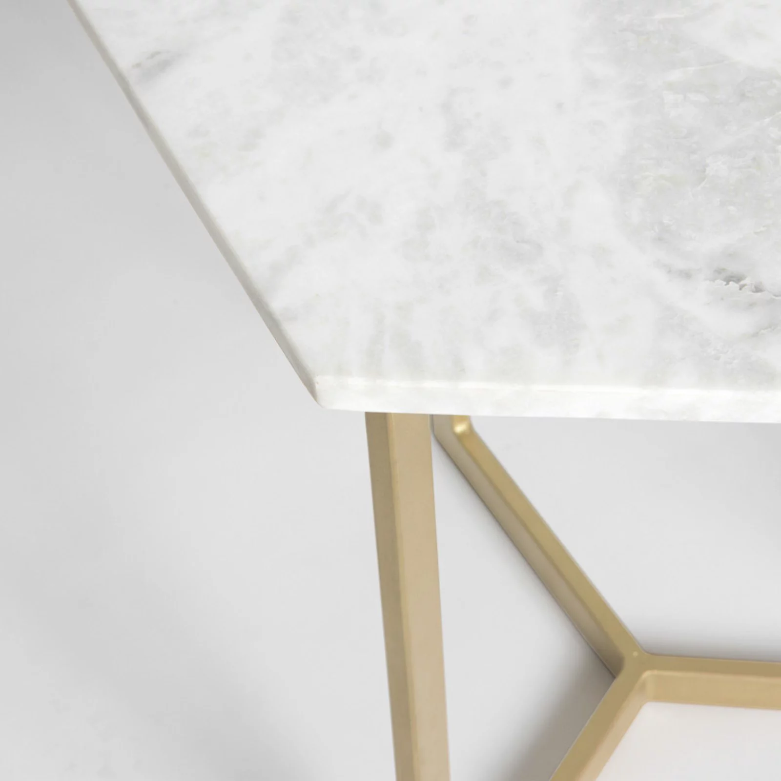 Best Home Fashion Prince Hexagon Marble Top Accent Table