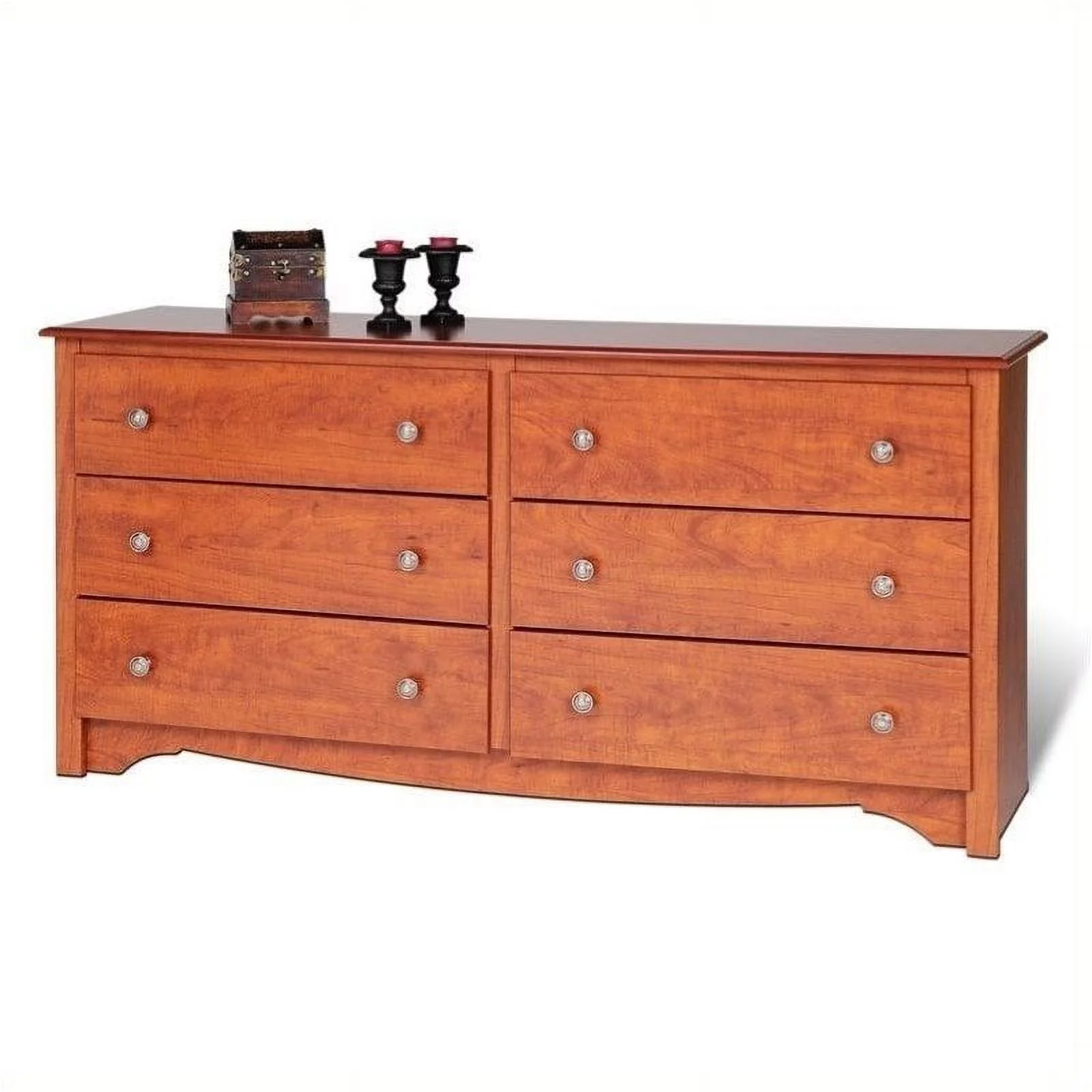 Pemberly Row 6 Drawer Double Dresser in Cherry