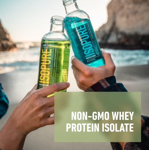 Isopure Zero Carb 32g Clear Protein Ready-to-Drink, Whey Protein Isolate, Blue Raspberry, 12 Pack (Packaging May Vary)