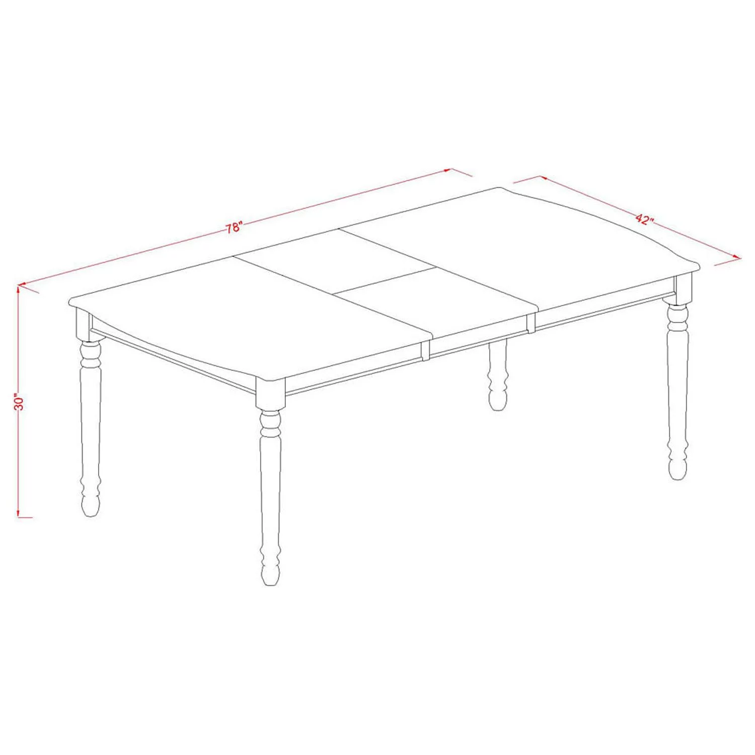 East West Furniture Dover 9-piece Wood Dining Room Set in Linen White