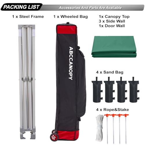 ABCCANOPY Easy Pop Up Canopy Tent with Sidewalls 10x10 Commercial -Series, White