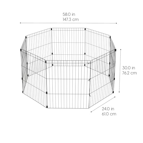 IRIS USA Metal Dog Playpen, 8-Panel 24