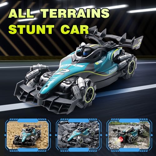 4DRC Y2 RC Crawler,Remote Control Stunt Car with Gesture Controller, Off Road Monster Truck,2.4Ghz RTR All Terrain Hobby 20KM Truck,8 12 14 Boy Kids Toys Adult Gifts,2 Battery