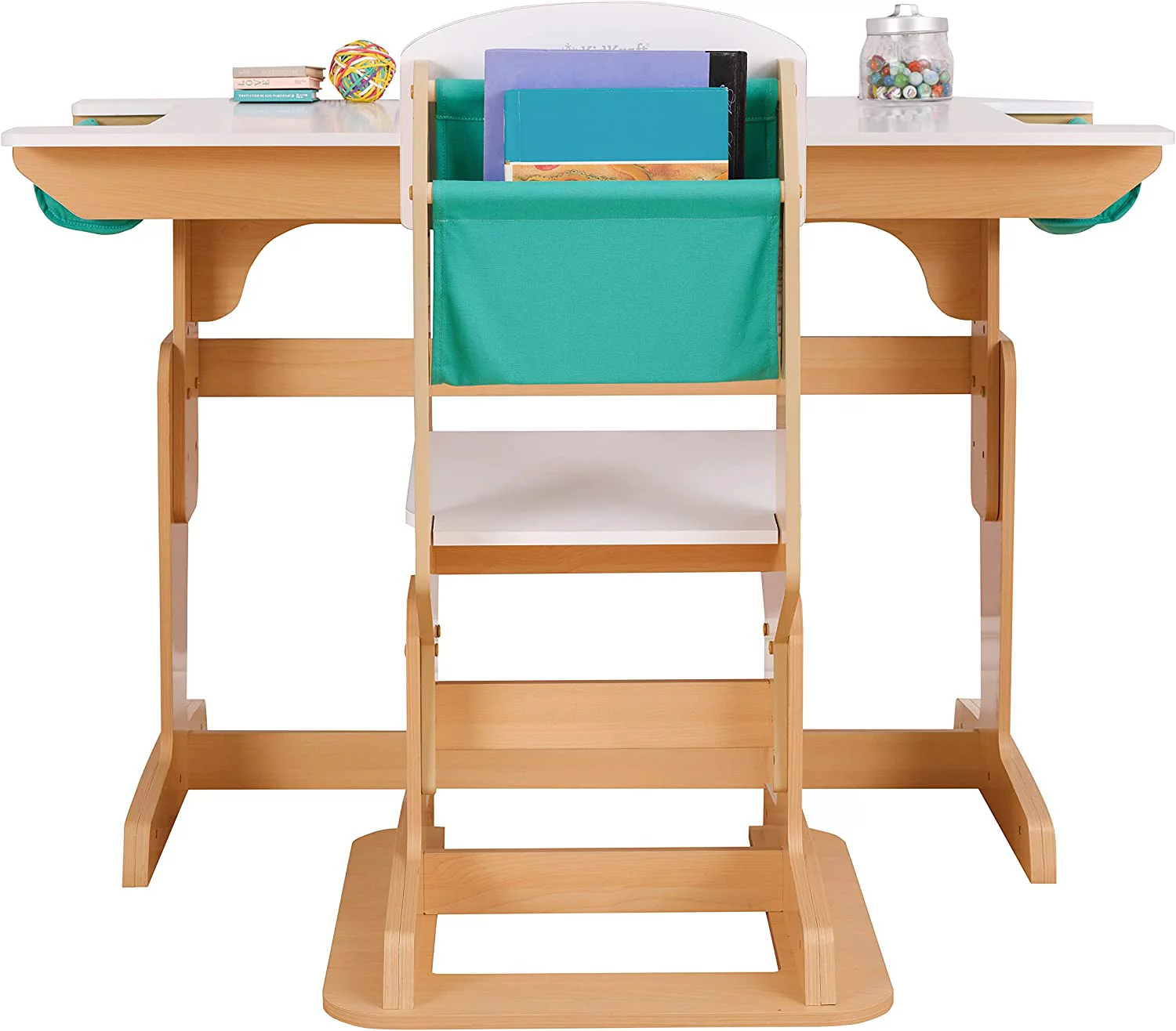 KidKraft Grow Together™ Pocket Adjustable Wooden Desk and Chair, Natural