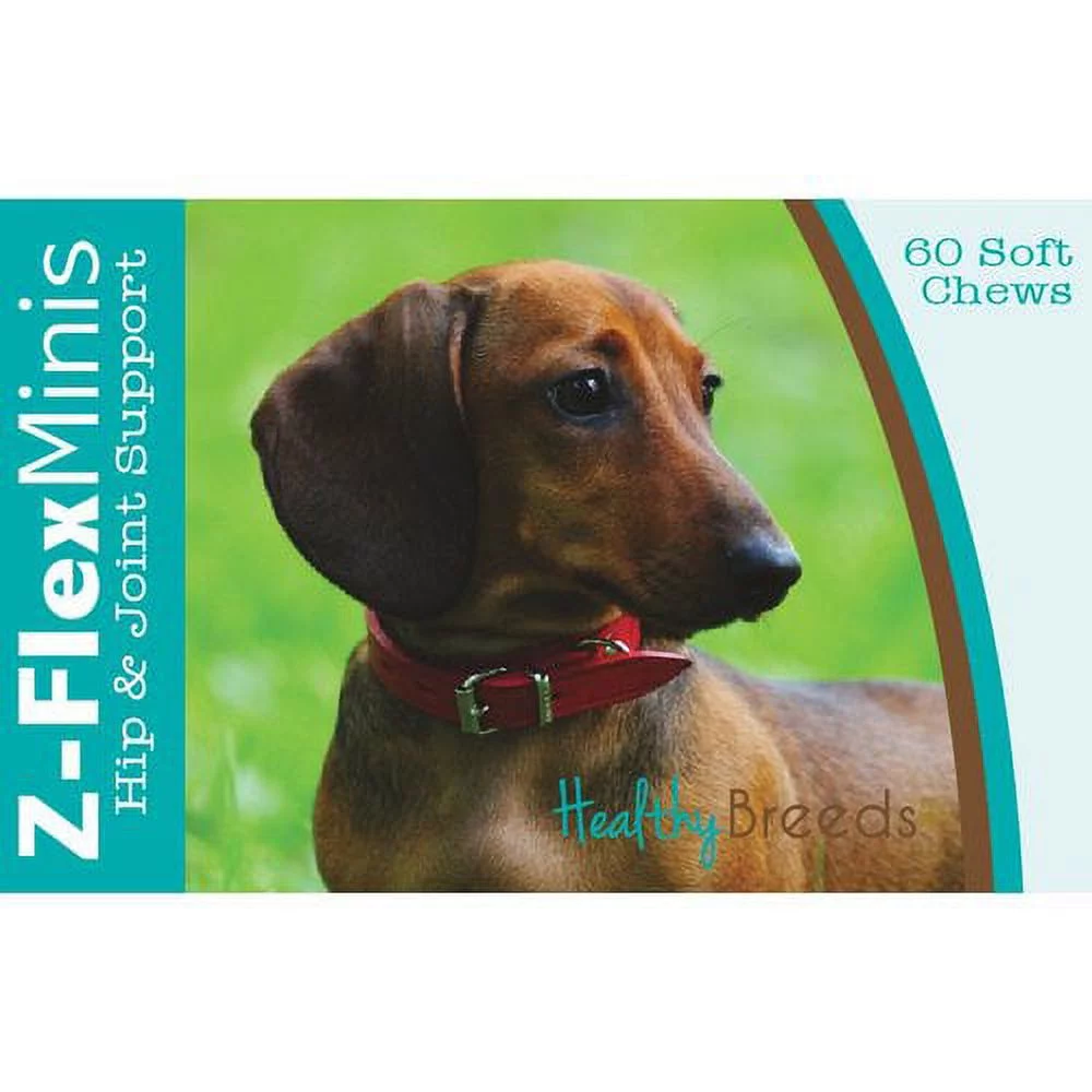 Healthy Breeds Dachshund Z-Flex Minis Dog Hip & Joint Support Soft Chews 60 Count