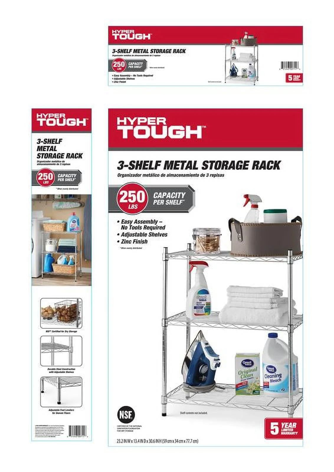 Hyper Tough Chrome Wire 3-Tier 30.6