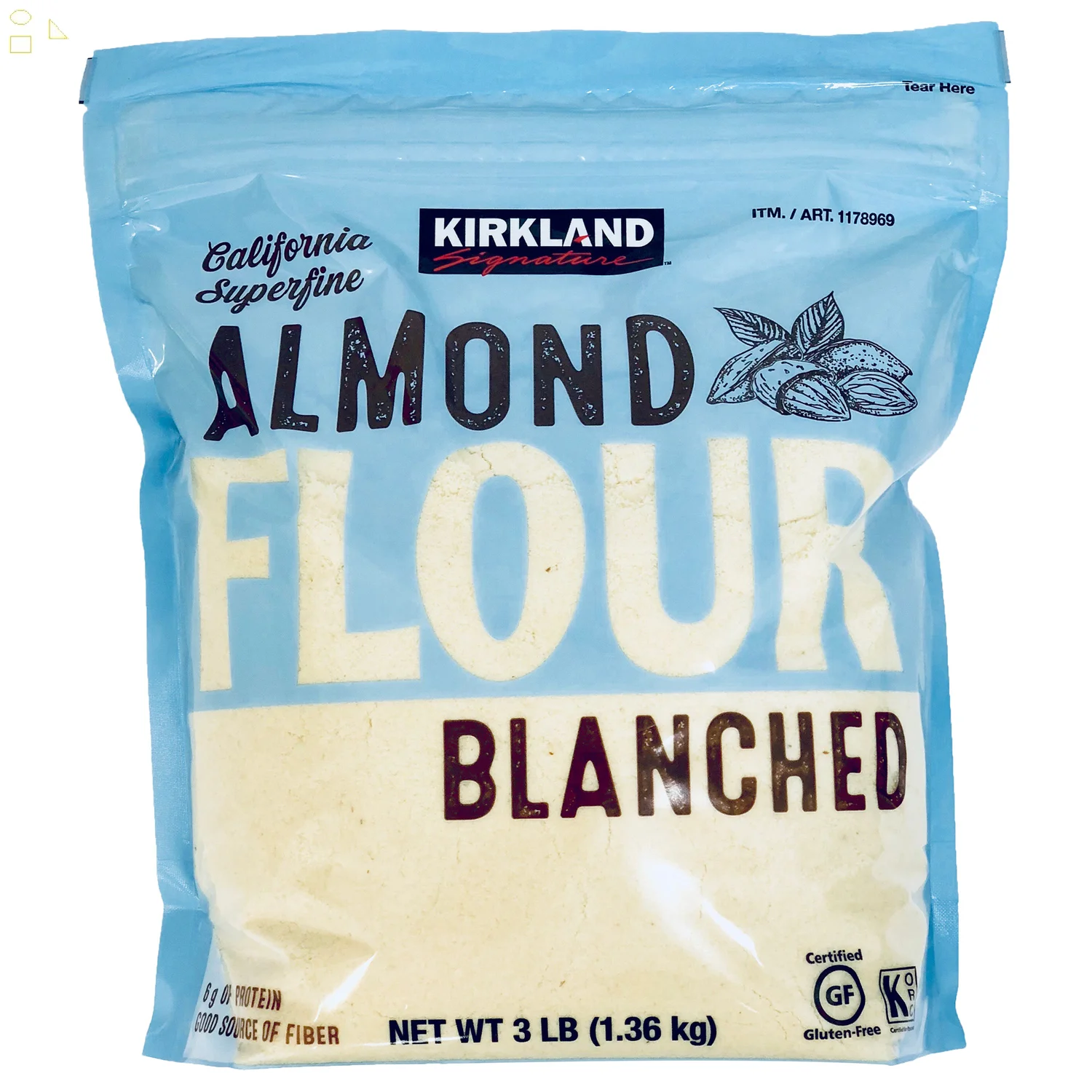 2 Packs K.S Signature Superfine Kosher Blanched Almond Flour, 3 Lbs | 6g of Protein