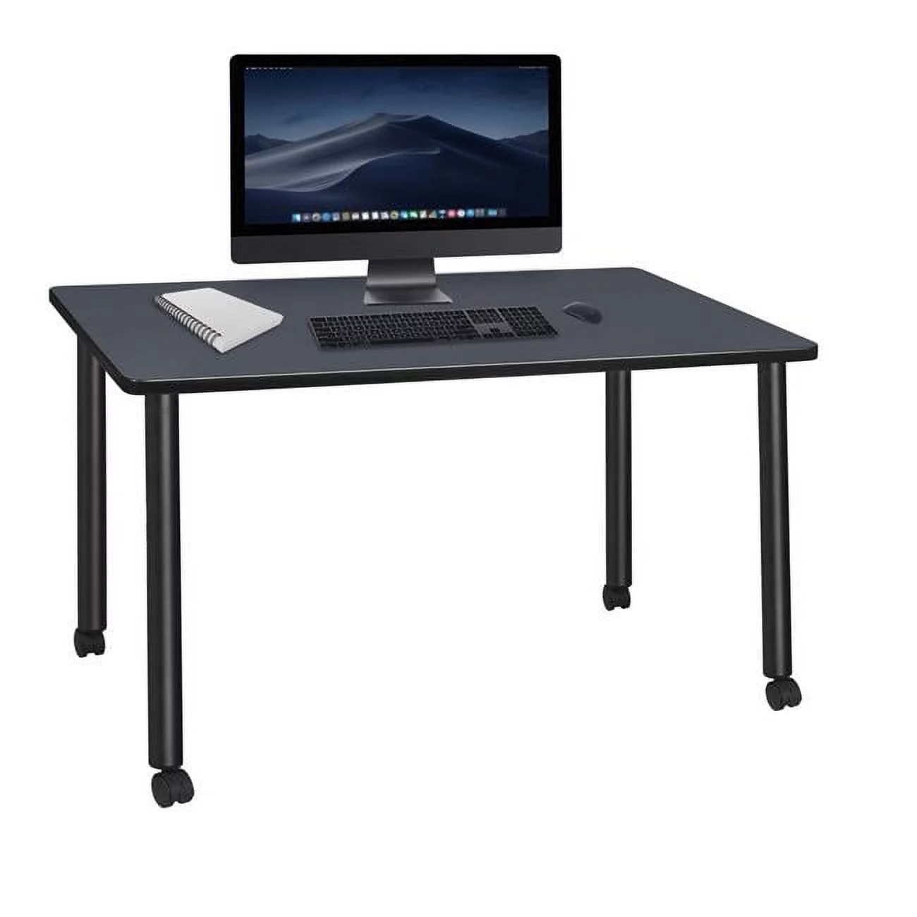 Regency  60 x 24 in. Kee Mobile Desk, Grey & Black