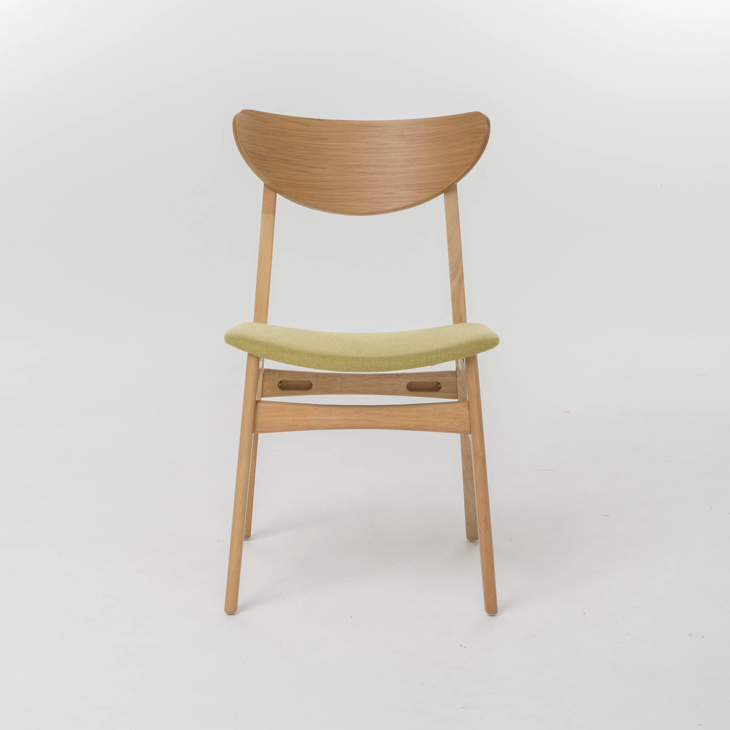 Lagom Ava Mid Century Modern Fabric Dining Chairs, Set of 2, Green Tea