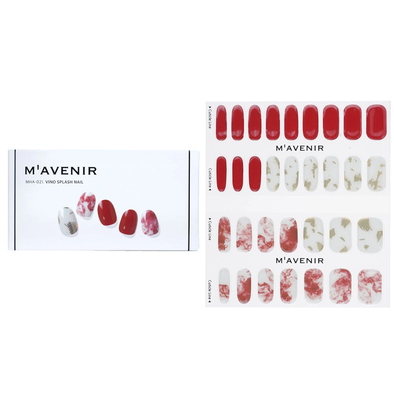 Mavenir Nail Sticker (Red) - # Brillante Cherry Nail  32pcs