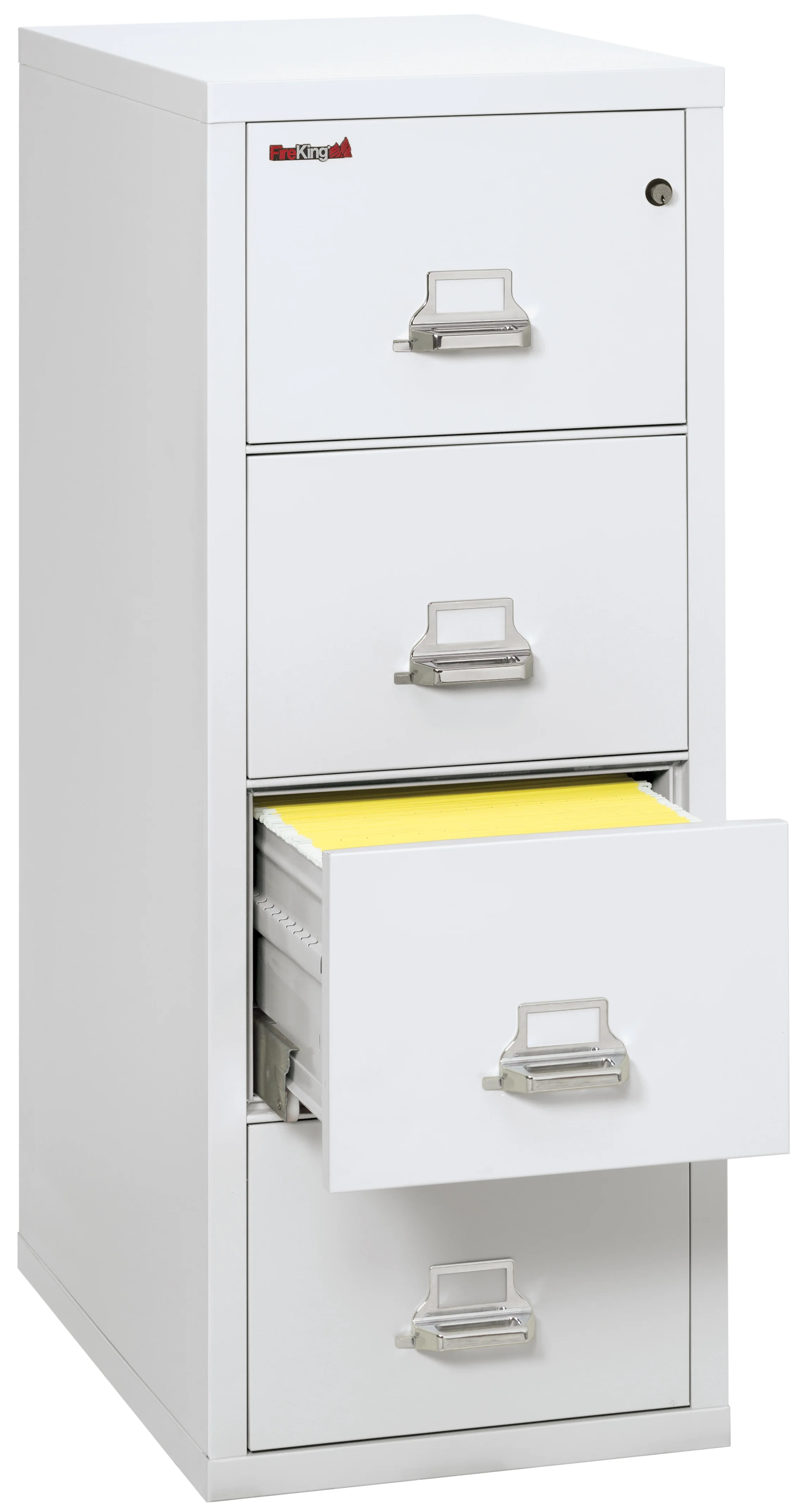 FireKing Arctic White 1 Hour Fire Resistant File Cabinet - 4 Drawer Letter 31