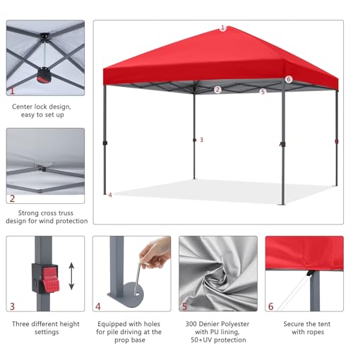ABCCANOPY Pop Up Canopy - Outdoor Patio Portable Canopy Tent Heavy Duty for Backyard and Deck with 4 Sandbags(White, 10x10)