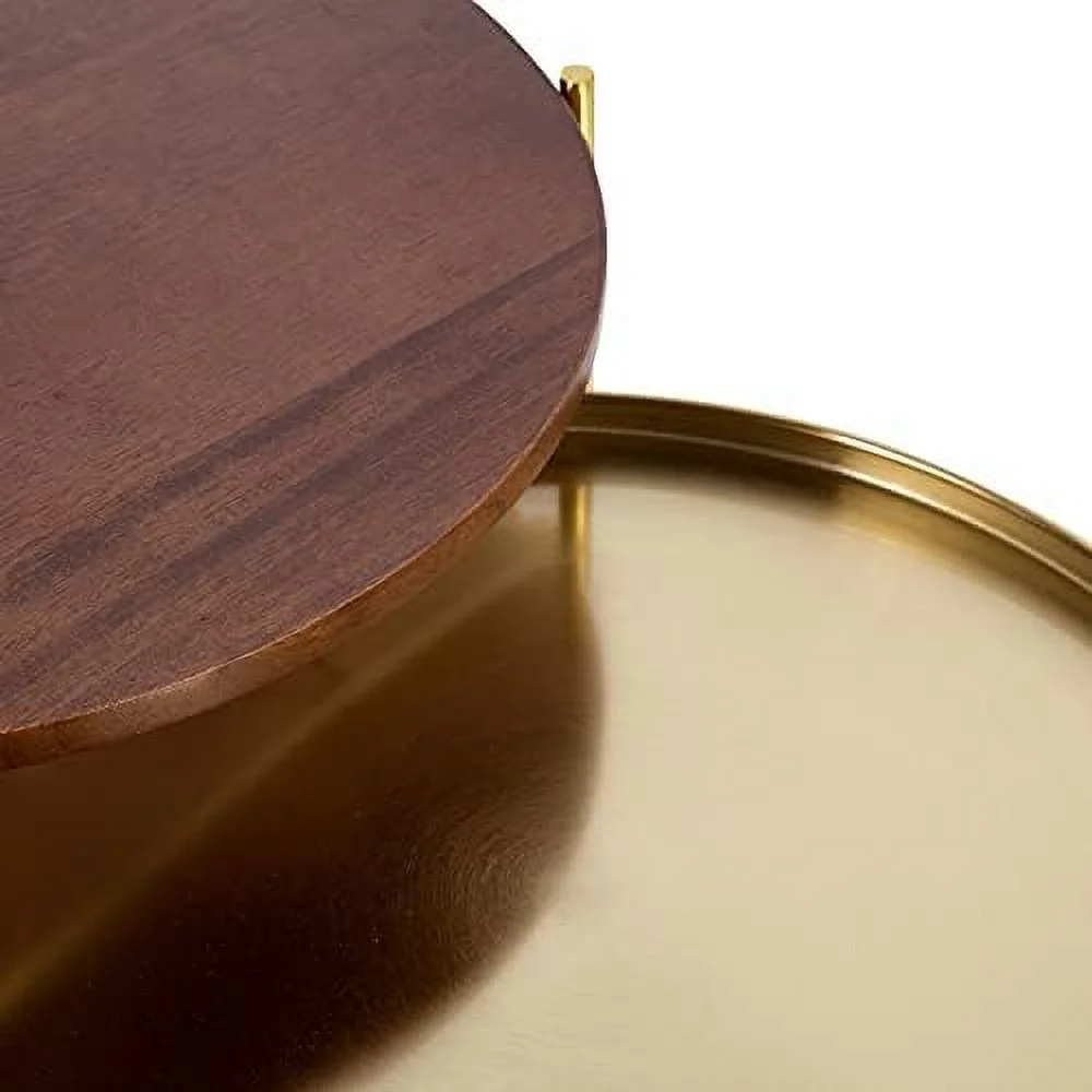 TJUNBOLIFE Ulani  Nested Round Metal End Tables  Black