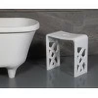 ABST88 Designer White Matte Solid Surface Resin Bathroom / Shower Stool