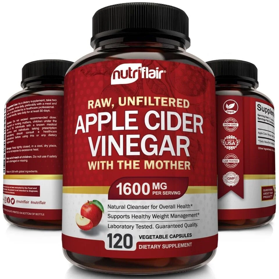 Apple Cider Vinegar Capsules - 1600mg 120 Capsule